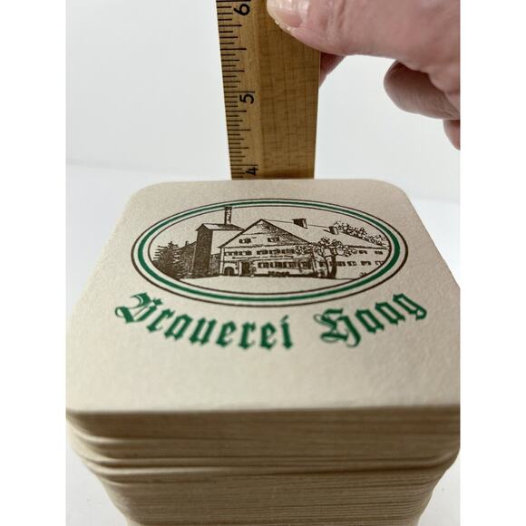 German Brewery Barware Coasters Mats Brauerei Gaag Square Green White - Picture 3 of 8